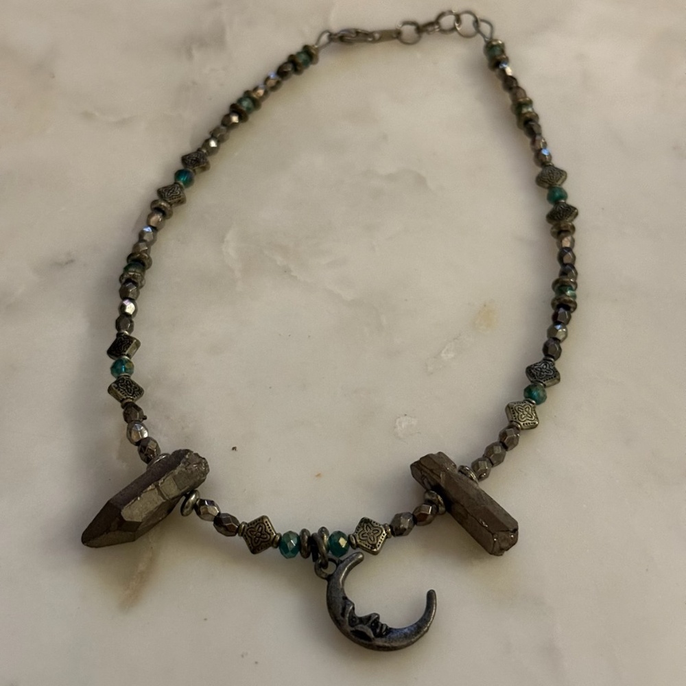 Beaded Moon and Labradorite Chocker